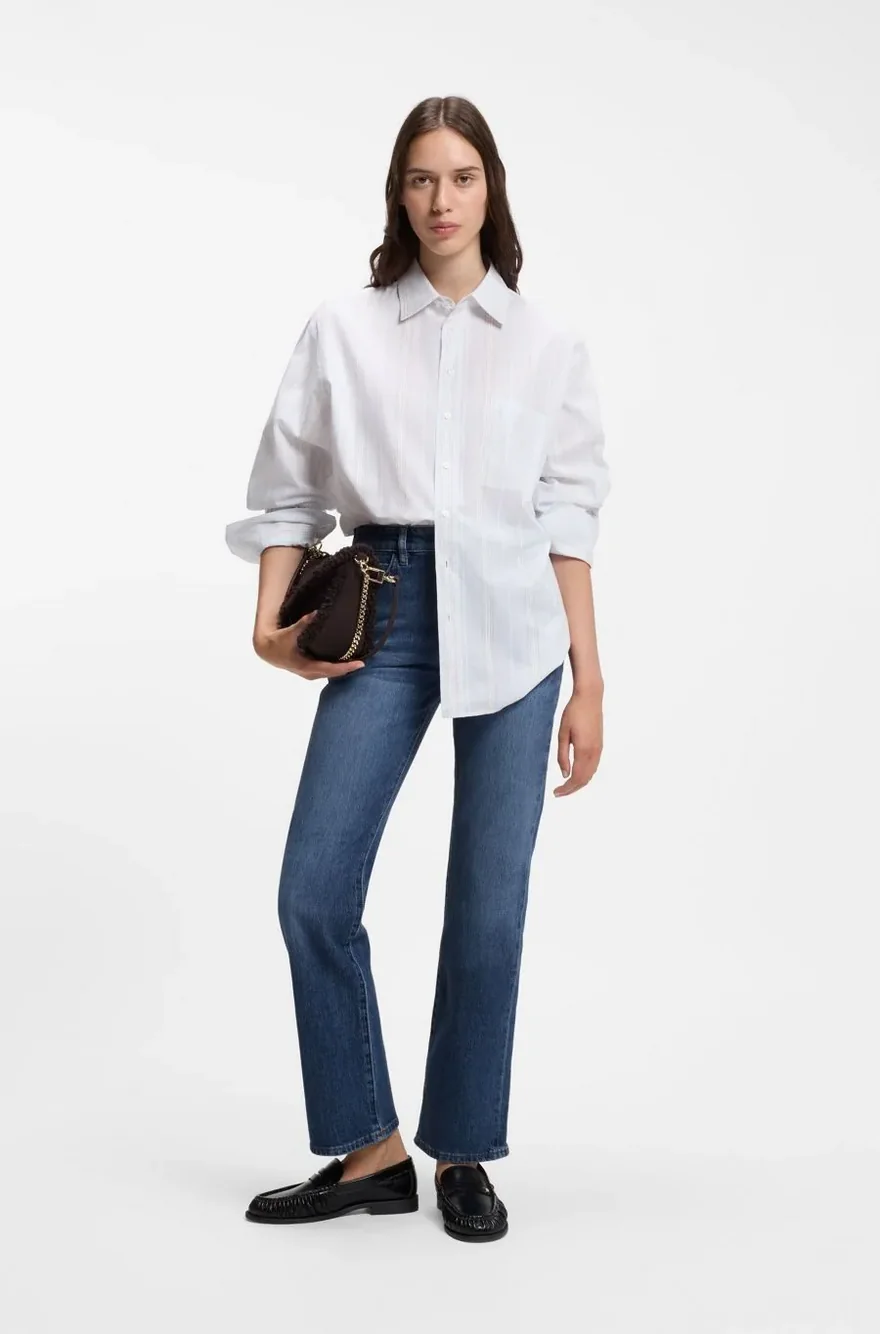 Джинси Hugo Boss slim fit вкороченої довжини з деніму — фото 3