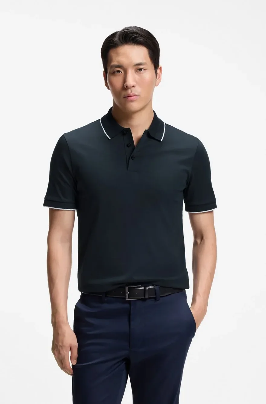Поло Hugo Boss slim fit з бавовни